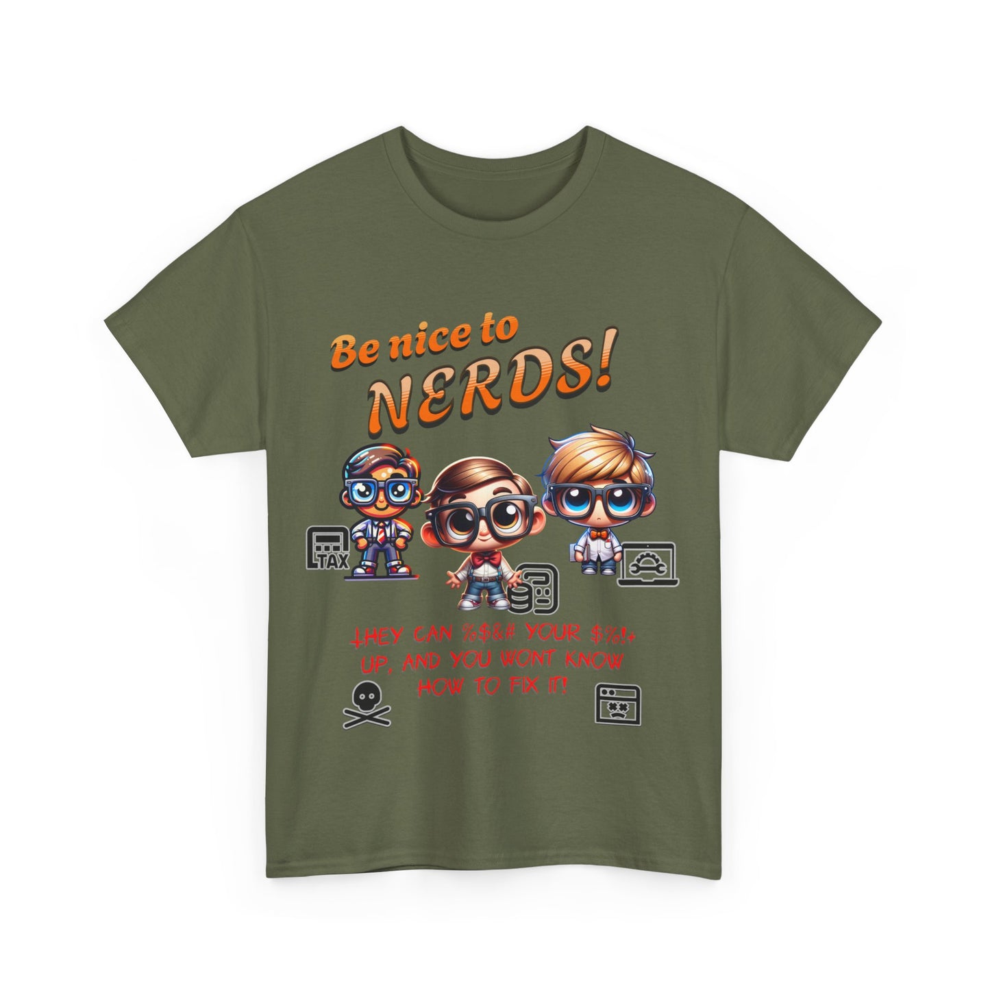 Kind to Nerds, Unisex Heavy Cotton Tee